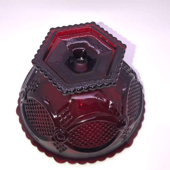 Vintage Avon Ruby Cape Cod Pedestal Candy Dish 6” - Picture 5 of 10